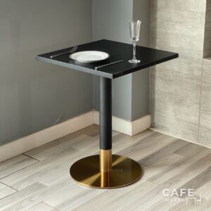 Black top table black-golden leg with Dining Set