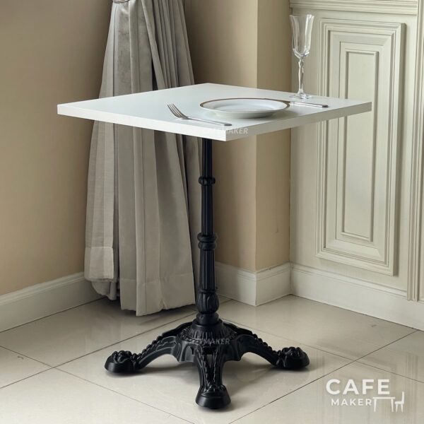 White top table with Roman leg styled with Dining Set