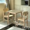 Set of natural parawood square end table