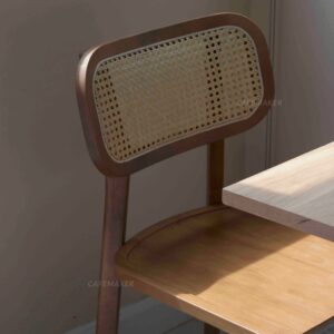 Oak parawood rattan chair set