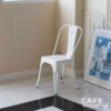 White metal chair in an isometric view